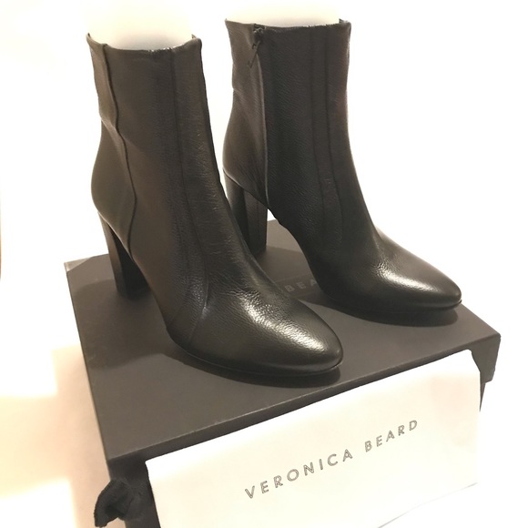 Veronica Beard Marla Tumbled Leather Ankle Boots Black Size 10 - Picture 3 of 10